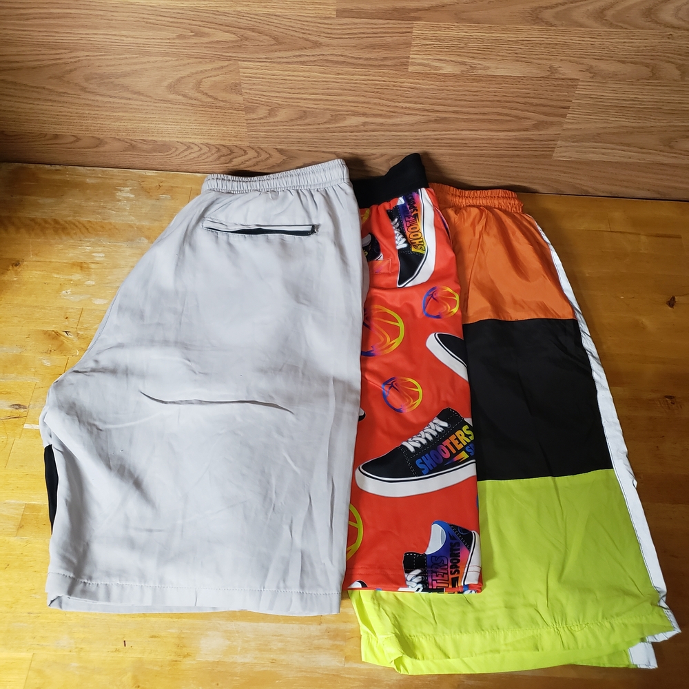 Hooters Men's Athletic Shorts - Gray, Orange, Lime